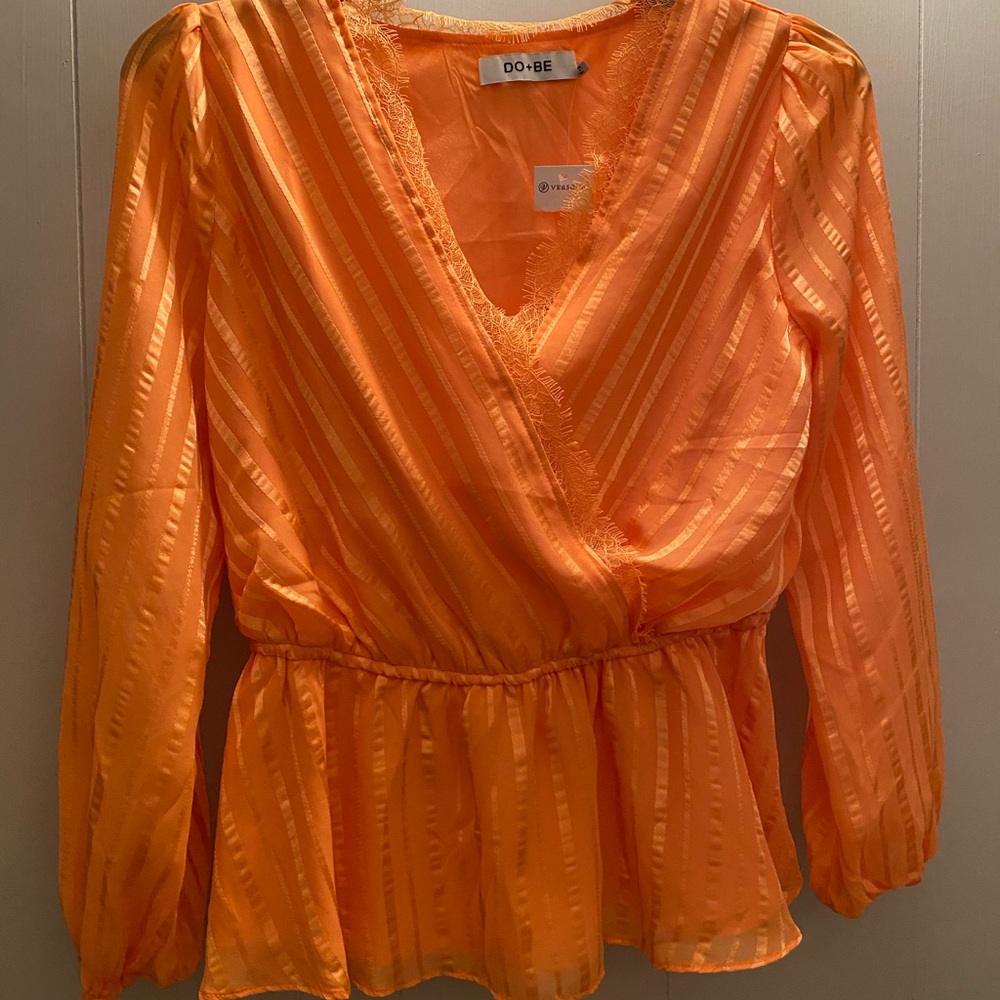 Orange Tangerine Silky Blouse